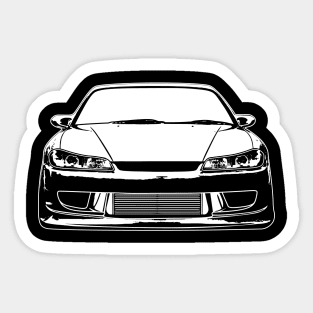 White Nissan Silvia S15 Sketch Art Sticker